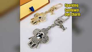 Sunflower Doll Pendant Alloy Rhinestone Charm